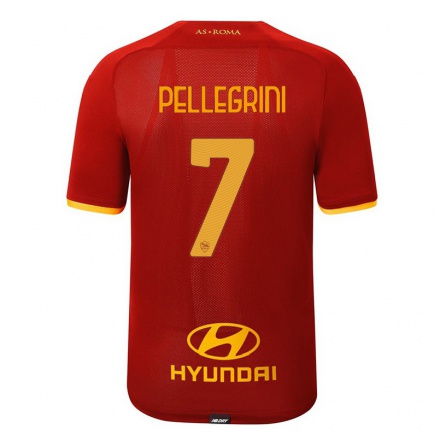 Niño Fútbol Camiseta Lorenzo Pellegrini #7 Rojo 1ª Equipación 2021/22 La Camisa Chile
