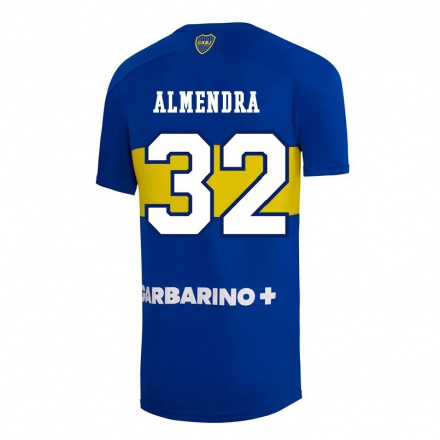 Niño Fútbol Camiseta Agustin Almendra #32 Azul Real 1ª Equipación 2021/22 La Camisa Chile
