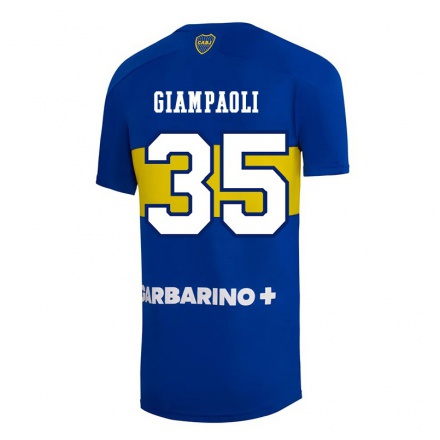 Niño Fútbol Camiseta Renzo Giampaoli #35 Azul Real 1ª Equipación 2021/22 La Camisa Chile