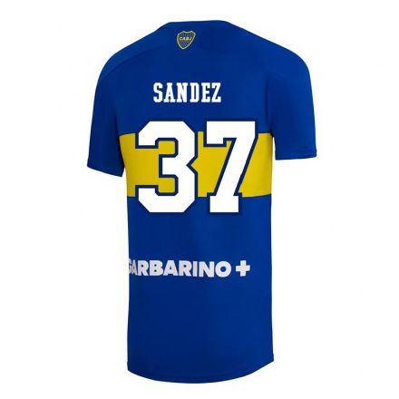 Niño Fútbol Camiseta Agustin Sandez #37 Azul Real 1ª Equipación 2021/22 La Camisa Chile