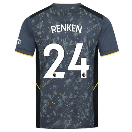 Niño Fútbol Camiseta Anna Renken #24 Gris 2ª Equipación 2021/22 Camisa Chile