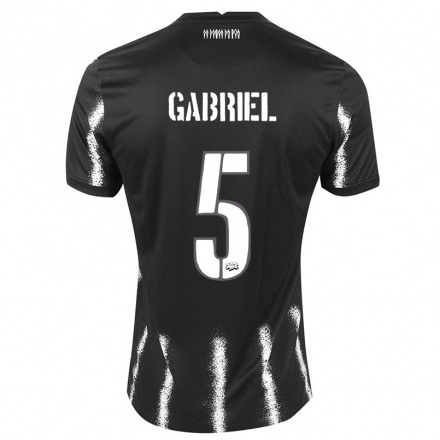 Niño Fútbol Camiseta Gabriel #5 Negro 2ª Equipación 2021/22 Camisa Chile