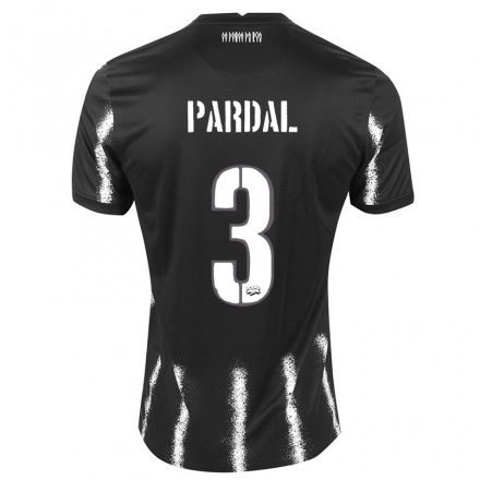 Niño Fútbol Camiseta Pardal #3 Negro 2ª Equipación 2021/22 Camisa Chile