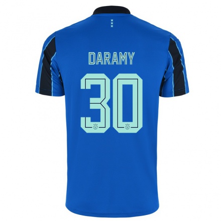 Niño Fútbol Camiseta Mohamed Daramy #30 Azul Negro 2ª Equipación 2021/22 La Camisa Chile