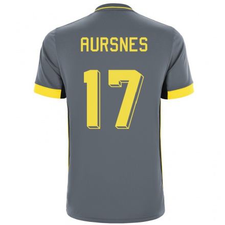Niño Fútbol Camiseta Fredrik Aursnes #17 Gris Negro 2ª Equipación 2021/22 La Camisa Chile