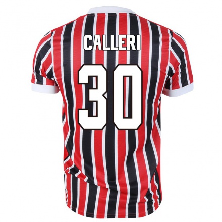 Niño Fútbol Camiseta Jonathan Calleri #30 Negro Rojo 2ª Equipación 2021/22 La Camisa Chile