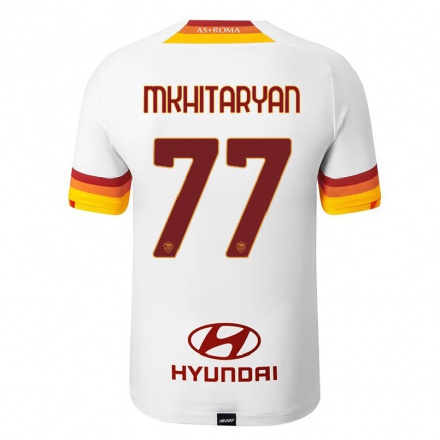 Niño Fútbol Camiseta Henrikh Mkhitaryan #77 Blanco 2ª Equipación 2021/22 La Camisa Chile