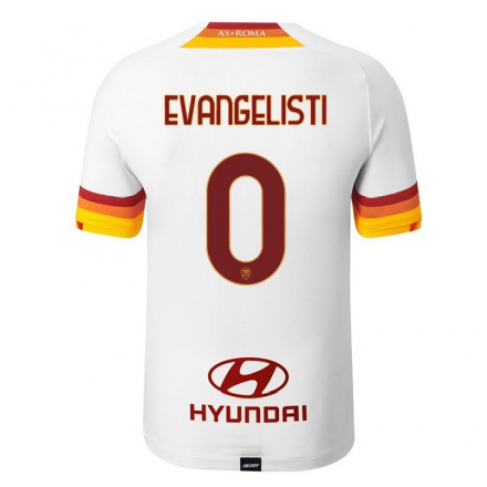 Niño Fútbol Camiseta Nicolo Evangelisti #0 Blanco 2ª Equipación 2021/22 La Camisa Chile
