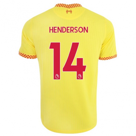Niño Fútbol Camiseta Jordan Henderson #14 Amarillo 3ª Equipación 2021/22 La Camisa Chile