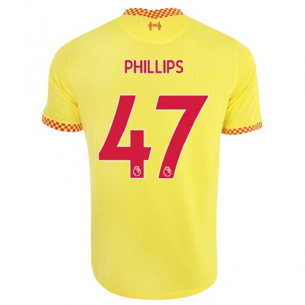 Niño Fútbol Camiseta Nathaniel Phillips #47 Amarillo 3ª Equipación 2021/22 La Camisa Chile