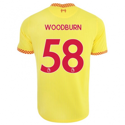 Niño Fútbol Camiseta Ben Woodburn #58 Amarillo 3ª Equipación 2021/22 La Camisa Chile