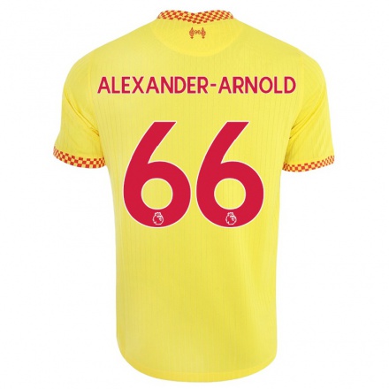 Niño Fútbol Camiseta Trent Alexander-Arnold #66 Amarillo 3ª Equipación 2021/22 La Camisa Chile