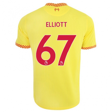 Niño Fútbol Camiseta Harvey Elliott #67 Amarillo 3ª Equipación 2021/22 La Camisa Chile