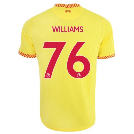 Niño Fútbol Camiseta Neco Williams #76 Amarillo 3ª Equipación 2021/22 La Camisa Chile