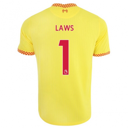 Niño Fútbol Camiseta Rachael Laws #1 Amarillo 3ª Equipación 2021/22 La Camisa Chile