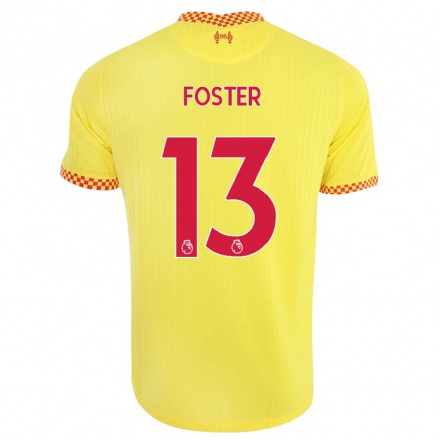 Niño Fútbol Camiseta Rylee Foster #13 Amarillo 3ª Equipación 2021/22 La Camisa Chile