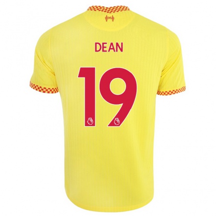 Niño Fútbol Camiseta Rianna Dean #19 Amarillo 3ª Equipación 2021/22 La Camisa Chile