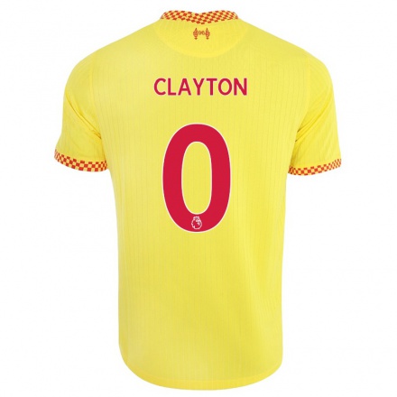 Niño Fútbol Camiseta Tom Clayton #0 Amarillo 3ª Equipación 2021/22 La Camisa Chile