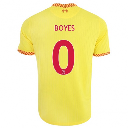 Niño Fútbol Camiseta Morgan Boyes #0 Amarillo 3ª Equipación 2021/22 La Camisa Chile