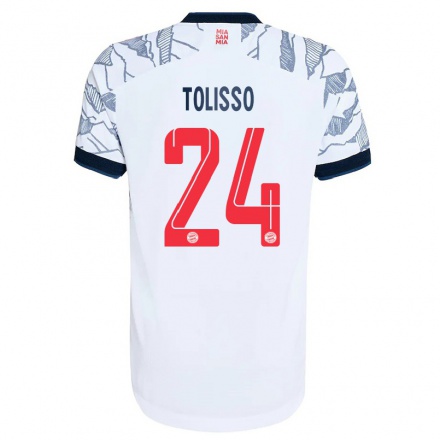 Niño Fútbol Camiseta Corentin Tolisso #24 Gris Blanco 3ª Equipación 2021/22 La Camisa Chile