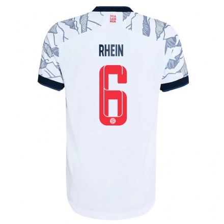 Niño Fútbol Camiseta Torben Rhein #6 Gris Blanco 3ª Equipación 2021/22 La Camisa Chile