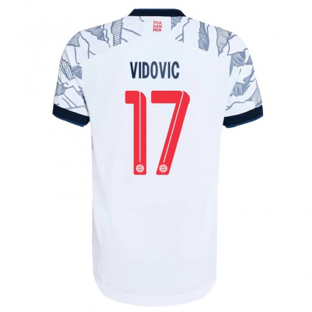 Niño Fútbol Camiseta Gabriel Vidovic #17 Gris Blanco 3ª Equipación 2021/22 La Camisa Chile