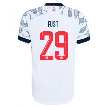 Niño Fútbol Camiseta Leon Fust #29 Gris Blanco 3ª Equipación 2021/22 La Camisa Chile