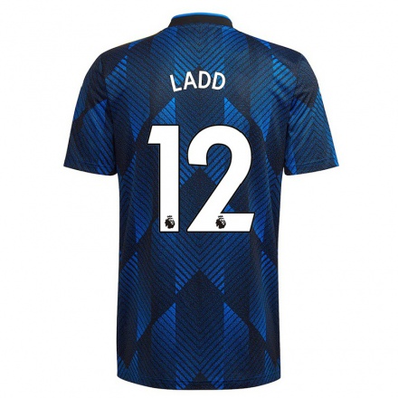 Niño Fútbol Camiseta Hayley Ladd #12 Azul Oscuro 3ª Equipación 2021/22 La Camisa Chile