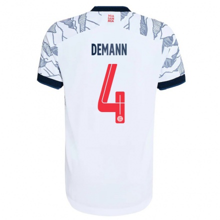 Niño Fútbol Camiseta Kristin Demann #4 Gris Blanco 3ª Equipación 2021/22 La Camisa Chile