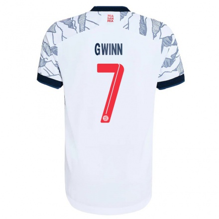 Niño Fútbol Camiseta Giulia Gwinn #7 Gris Blanco 3ª Equipación 2021/22 La Camisa Chile