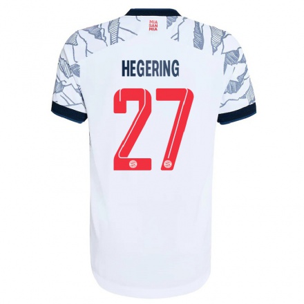 Niño Fútbol Camiseta Marina Hegering #27 Gris Blanco 3ª Equipación 2021/22 La Camisa Chile