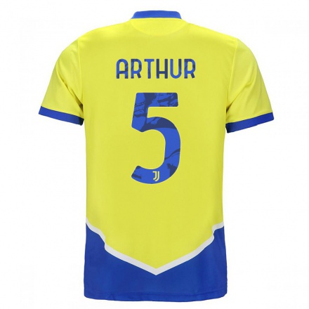 Niño Fútbol Camiseta Arthur #5 Azul Amarillo 3ª Equipación 2021/22 La Camisa Chile