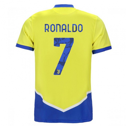Niño Fútbol Camiseta Cristiano Ronaldo #7 Azul Amarillo 3ª Equipación  2021/22 La Camisa Chile