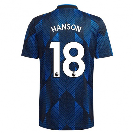 Niño Fútbol Camiseta Kirsty Hanson #18 Azul Oscuro 3ª Equipación 2021/22 La Camisa Chile