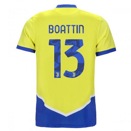 Niño Fútbol Camiseta Lisa Boattin #13 Azul Amarillo 3ª Equipación 2021/22 La Camisa Chile