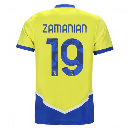 Niño Fútbol Camiseta Annahita Zamanian #19 Azul Amarillo 3ª Equipación 2021/22 La Camisa Chile