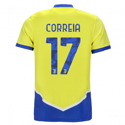 Niño Fútbol Camiseta Felix Correia #17 Azul Amarillo 3ª Equipación 2021/22 La Camisa Chile
