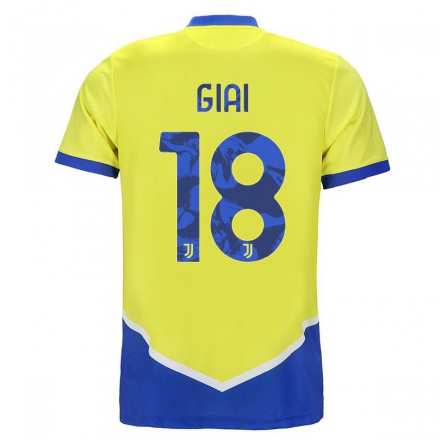 Niño Fútbol Camiseta Alice Giai #18 Azul Amarillo 3ª Equipación 2021/22 La Camisa Chile