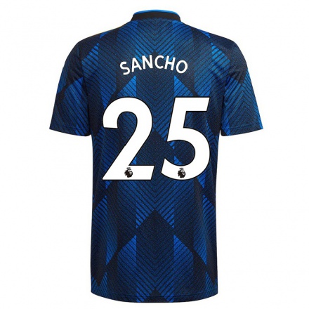 Niño Fútbol Camiseta Jadon Sancho #25 Azul Oscuro 3ª Equipación 2021/22 La Camisa Chile