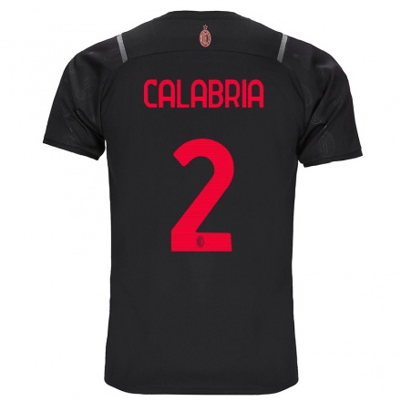 Niño Fútbol Camiseta Davide Calabria #2 Negro 3ª Equipación 2021/22 La Camisa Chile
