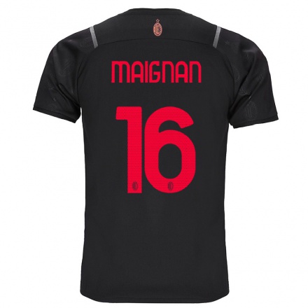Niño Fútbol Camiseta Mike Maignan #16 Negro 3ª Equipación 2021/22 La Camisa Chile