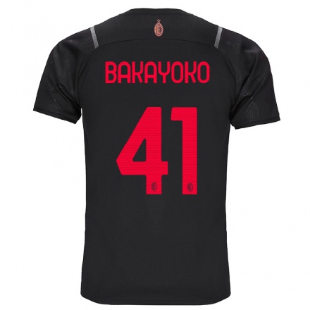 Niño Fútbol Camiseta Tiemoue Bakayoko #41 Negro 3ª Equipación 2021/22 La Camisa Chile