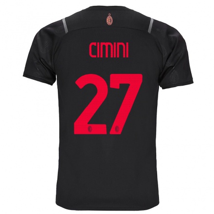 Niño Fútbol Camiseta Linda Tucceri Cimini #27 Negro 3ª Equipación 2021/22 La Camisa Chile