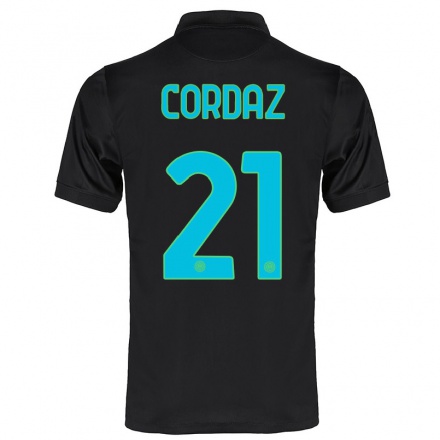 Niño Fútbol Camiseta Alex Cordaz #21 Negro 3ª Equipación 2021/22 La Camisa Chile