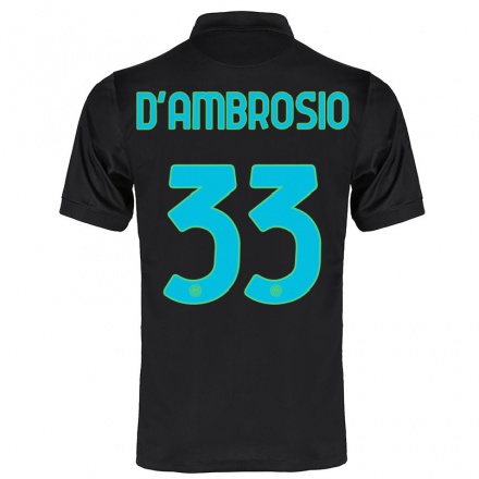 Niño Fútbol Camiseta Danilo D'Ambrosio #33 Negro 3ª Equipación 2021/22 La Camisa Chile
