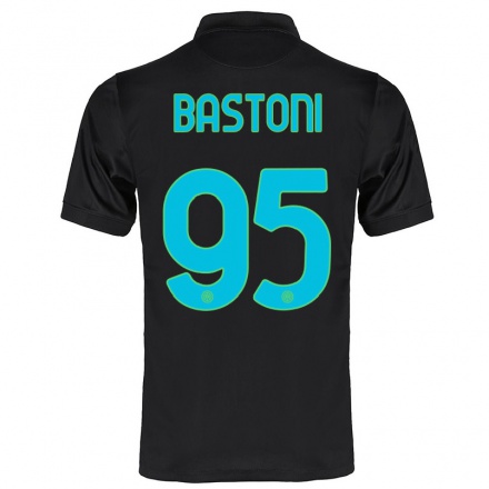 Niño Fútbol Camiseta Alessandro Bastoni #95 Negro 3ª Equipación 2021/22 La Camisa Chile