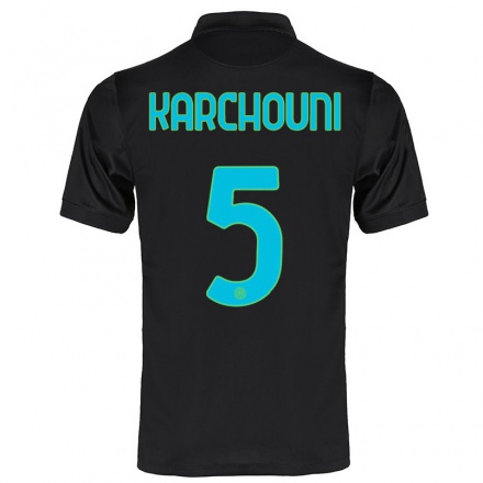 Niño Fútbol Camiseta Ghoutia Karchouni #5 Negro 3ª Equipación 2021/22 La Camisa Chile