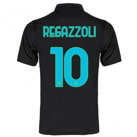Niño Fútbol Camiseta Alice Regazzoli #10 Negro 3ª Equipación 2021/22 La Camisa Chile