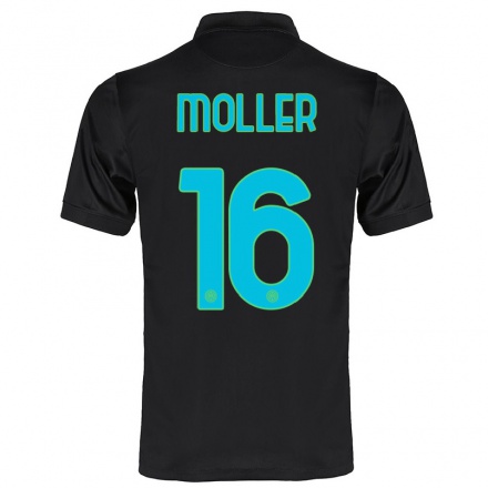 Niño Fútbol Camiseta Caroline Moller #16 Negro 3ª Equipación 2021/22 La Camisa Chile