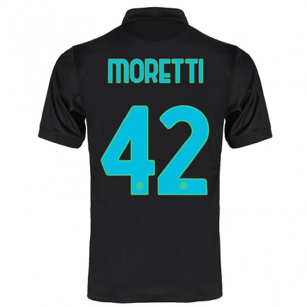 Niño Fútbol Camiseta Lorenzo Moretti #42 Negro 3ª Equipación 2021/22 La Camisa Chile